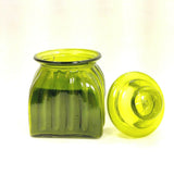 Green Glass Candle Olive Scented Jar Container Natural  Fragrance Home Décor