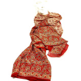 Women Indian Long Sarong Shawl Ethnic Wrap Dupata Stole Scarf Cotton Red/Orange