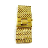 Unisex Watch Jewelry Bracelet Luxury Wrist Watch Goldtone W/Simulated Diamonds