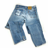 Levi’s Jeans 505 Unisex Straight Leg Size 36 x 32 Cropped Blue Vintage