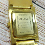 Men Geneva Quartz Wrist Watch Jewelry Bracelet Luxury Goldtone/Black Wristwatch