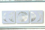 Half Moon and Moon 3PC Canvas Art Wall Home Décor Set of 3 Moon Print Modern 8x8