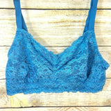 Montelle Bra Intimates Women Wirefree Cup Stretch Floral Lace Bralette Blue  38D