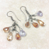 Dangle Earring Silver Purple/Brown Drop Earrings Jewel Trinket Jewelry Gift Her