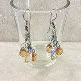 Dangle Earring Silver Purple/Brown Drop Earrings Jewel Trinket Jewelry Gift Her