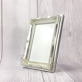 Ornate Silver Picture Frame Engraving Decorative Photo Display Stand Home Décor