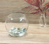 Decorative Clear Glass Bowl Vase w/Gems Stones Home Décor Ornament Set Gift VTG