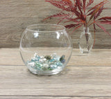 Decorative Clear Glass Bowl Vase w/Gems Stones Home Décor Ornament Set Gift VTG