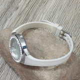 Women's Luxury Wrist Watch Fashion Rhinestone White Ceramic Jewel Bracelet Watch