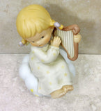 Lucie Attwell Angle Girl Play Harp Figurine Heavenly Peace Vintage Collectible