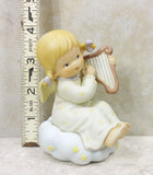 Lucie Attwell Angle Girl Play Harp Figurine Heavenly Peace Vintage Collectible