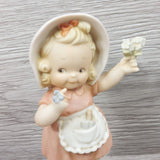 Enesco Memories of Yesterday "Forget Me Not" Girl w/Flowers Vintage Figurine