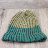 Winter Hat 100% Wool Knitted Handmade Unisex Warm Cap Skull Beanie Green OS