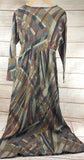Women Maxi Long Sleeves Dress Warm Winter Round Neck Long Gown Pastel Color Sz 4