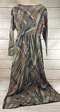 Women Maxi Long Sleeves Dress Warm Winter Round Neck Long Gown Pastel Color Sz 4