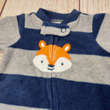 Baby 1 Pc. Fleece Footed Pajamas Sleeper Fox Striped Carter's Play Outfit 0-3M