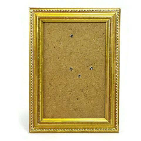 Antique Decorative Ornamented Picture Goldtone Photo Frame 5.75x7.25 Table/Wall