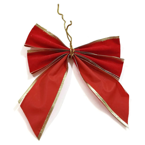 Red/Gold Velvet Christmas Ribbon Bow Christmas Tree Decoration Ornaments Holiday