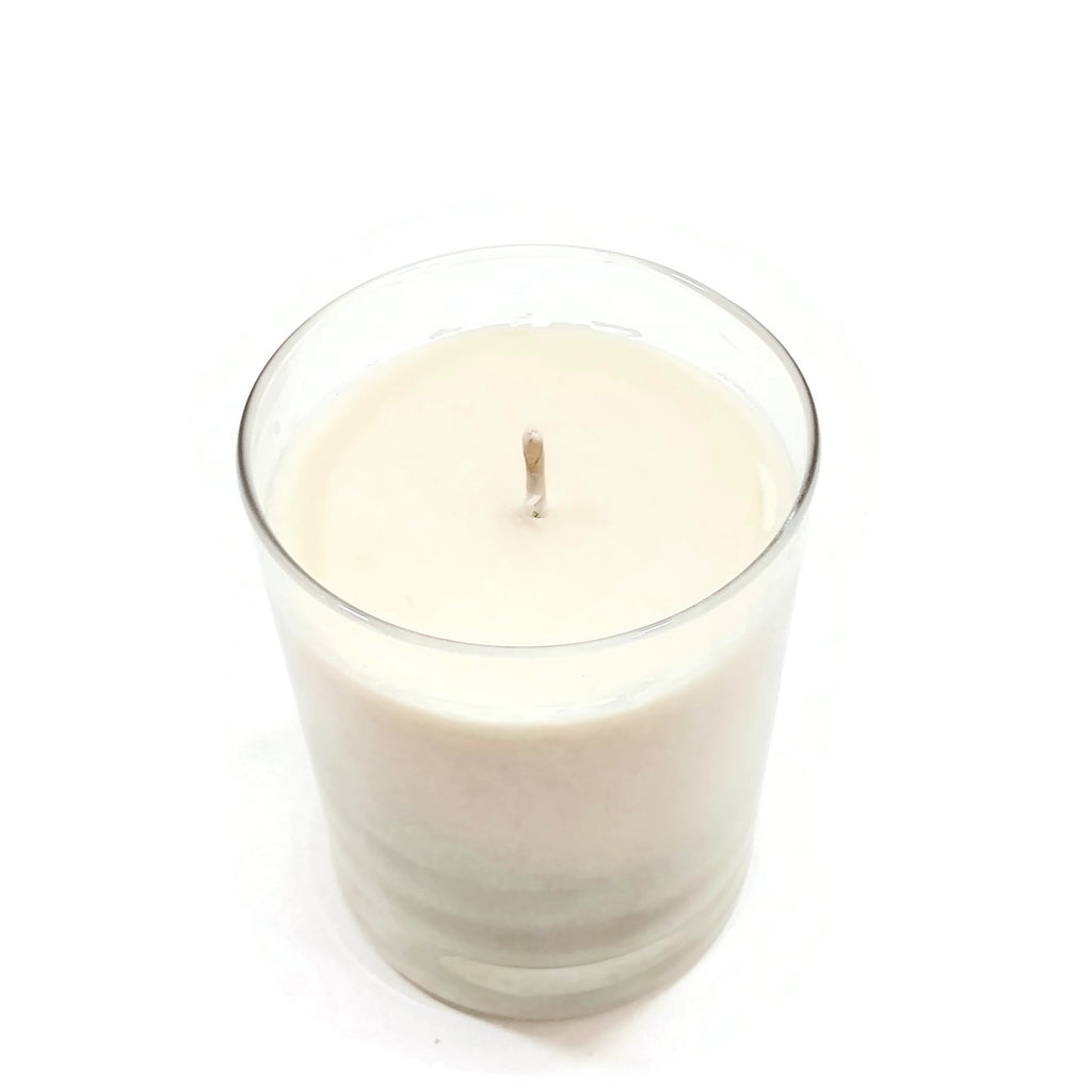 Vanilla Scented White Glass Jar Candle