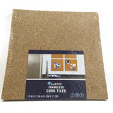 Quartet Pack of 4 Frameless Natural Cork Tiles Boards 12x12 inches New