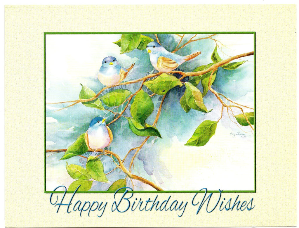 Happy Birthday Wishes Birds Art Painting Birthday Greeting Card