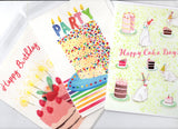 Trader Joe's Birthday Cake Wishes Greeting Cards New Lot of 3