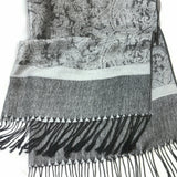Women's Scarf Soft Silky Shawl Wrap Light Stole Veil in Gray and Black