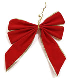 Red/Gold Velvet Christmas Ribbon Bow Christmas Tree Decoration Ornaments Holiday