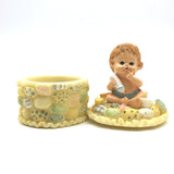 Precious Moments  Figurine “Growing In Grace" Baby Boy holding a bottle of Milk
