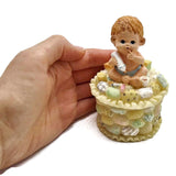 Precious Moments  Figurine “Growing In Grace" Baby Boy holding a bottle of Milk