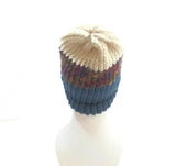 Winter Hat 100% Wool Knitted Handmade Unisex Warm Cap Skull Beanie Blue Gift