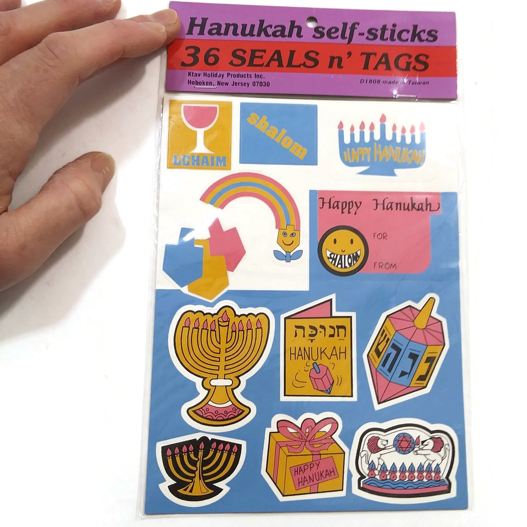 Hanukah 36 Stickers Self-Sticks Seals n'Tags Channukah Gift Toy Art & Craft
