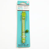 Martha Stewart Pets Cats/Dogs Fashion Adjustable Collar with a Bell Green/White