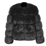 Women's Short Coat Ladies Warm Faux Fur Jacket Winter Black Holiday Gift for Her