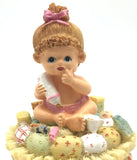 Vintage Precious Moments ”“Growing In Grace" Figurine Baby Girl Holding a Bottle of Milk" Jewelry Box