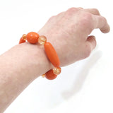 Women Bracelet Handmade Orange Jewelry  Toddler Girls Beaded Jewel Gift for Her
