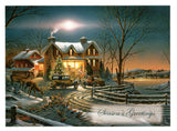 Vintage Season's Greetings Christmas Blessings Greeting Card