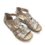Earth Women's Sandals Comfort Wedge Heel Summer Shoes Back Zipper Closure Platinum
