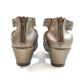 Earth Women's Sandals Comfort Wedge Heel Summer Shoes Back Zipper Closure Platinum