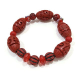 Women Rose Bracelet Handmade Red Wooden Beaded Toddler Girl Jewel Jewelry Gift