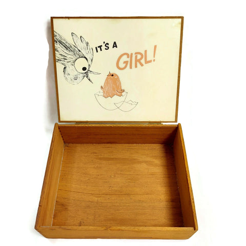 Vintage S. Frieder & Sons Co. "It's A Girl" Cigars Wooden Box Collectible