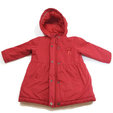 CYRILLUS PARIS Girls Kids Toddler Winter Warm Red Coat Jacket