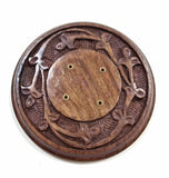 Incense Burner - Wooden Round Plate - 4 inches