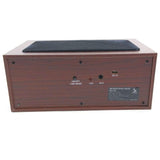 Time Keeper Portable Digital Alarm Clock &  Speaker Dark Brown Wood Grain Design