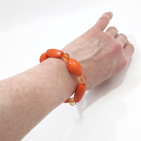 Women Bracelet Handmade Orange Jewelry  Toddler Girls Beaded Jewel Gift for Her