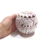 Handmade Burner for Cones and Candle Holder Carved Soapstone Carved Elephant