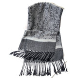 Women's Scarf Soft Silky Shawl Wrap Light Stole Veil in Gray and Black