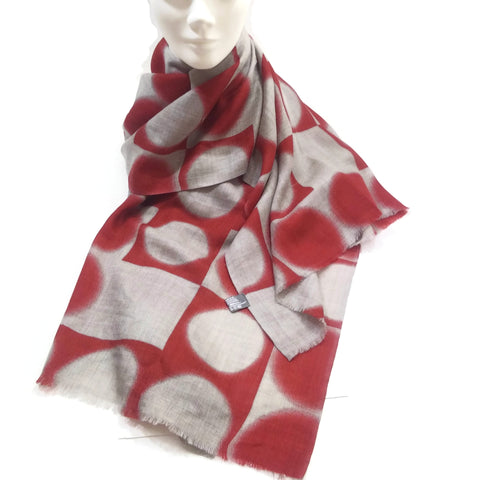 Women's 100% Cashmere Warm Scarf Shawl Wrap Blanket Scarves Red/Gray