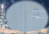 "Christmas Blessings" Golden Angel Girl Sparkling Christmas Greeting Card