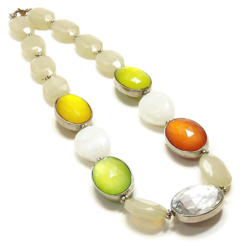 Women's Pendant Necklace Beads Stone Handmade Jewelry Gift Vintage